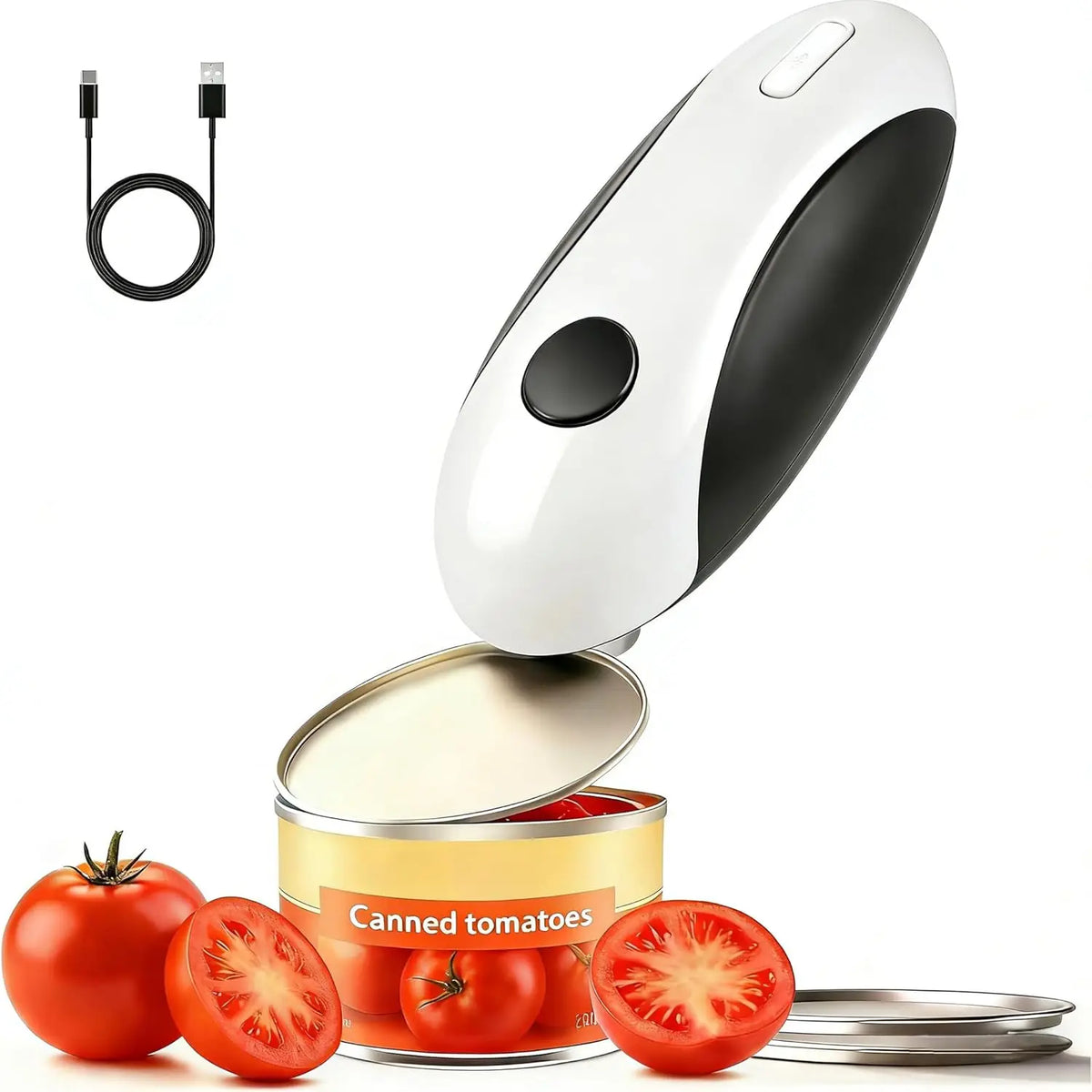 Electric Can Opener, Kitchen Accessories Can Open Almost Any Can, One-touch Automatic Opening, Kitchen Gadget with Smooth Edges