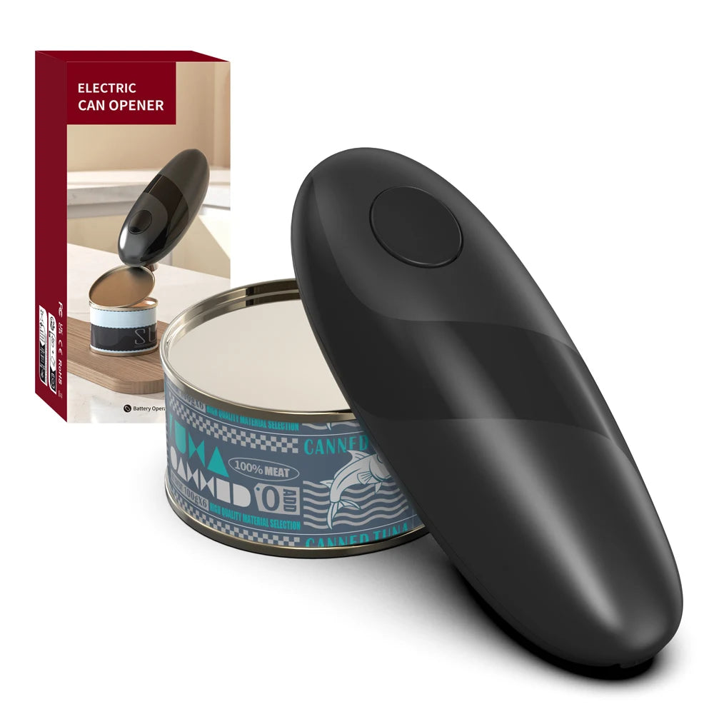 Compact Automatic Electric Can Opener - One Touch Portable Kitchen Tool for Jar & Bottle Easy Storage Design Convenient Home Use