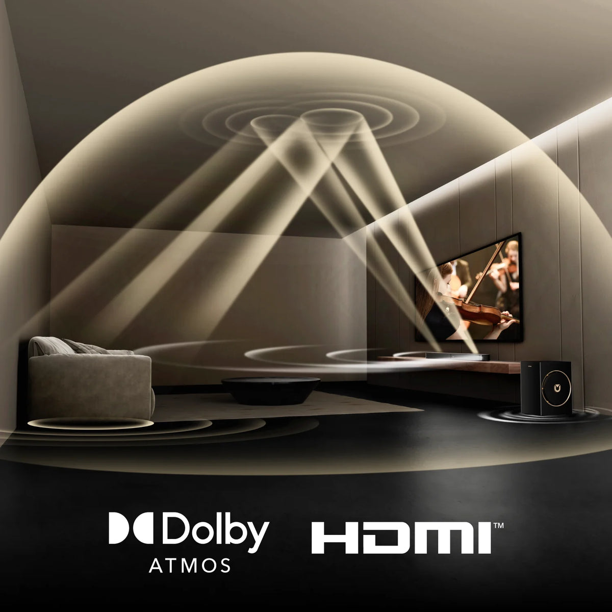 ULTIMEA 3.1.2ch Soundbar with Dolby Atmos & 6.5' Wireless Subwoofer, Immersive Surround Sound for TV, HDMI EARC, Bluetooth 5.4