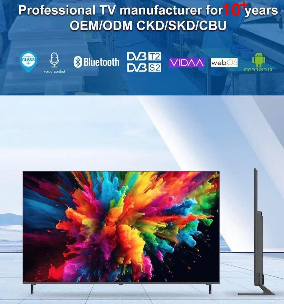 OLED TV 43 50 55 65 75 85 Inch 4K UHD WebOS Google Android Smart TV No Frame Ultra Thin LED Television OEM Manufacturer