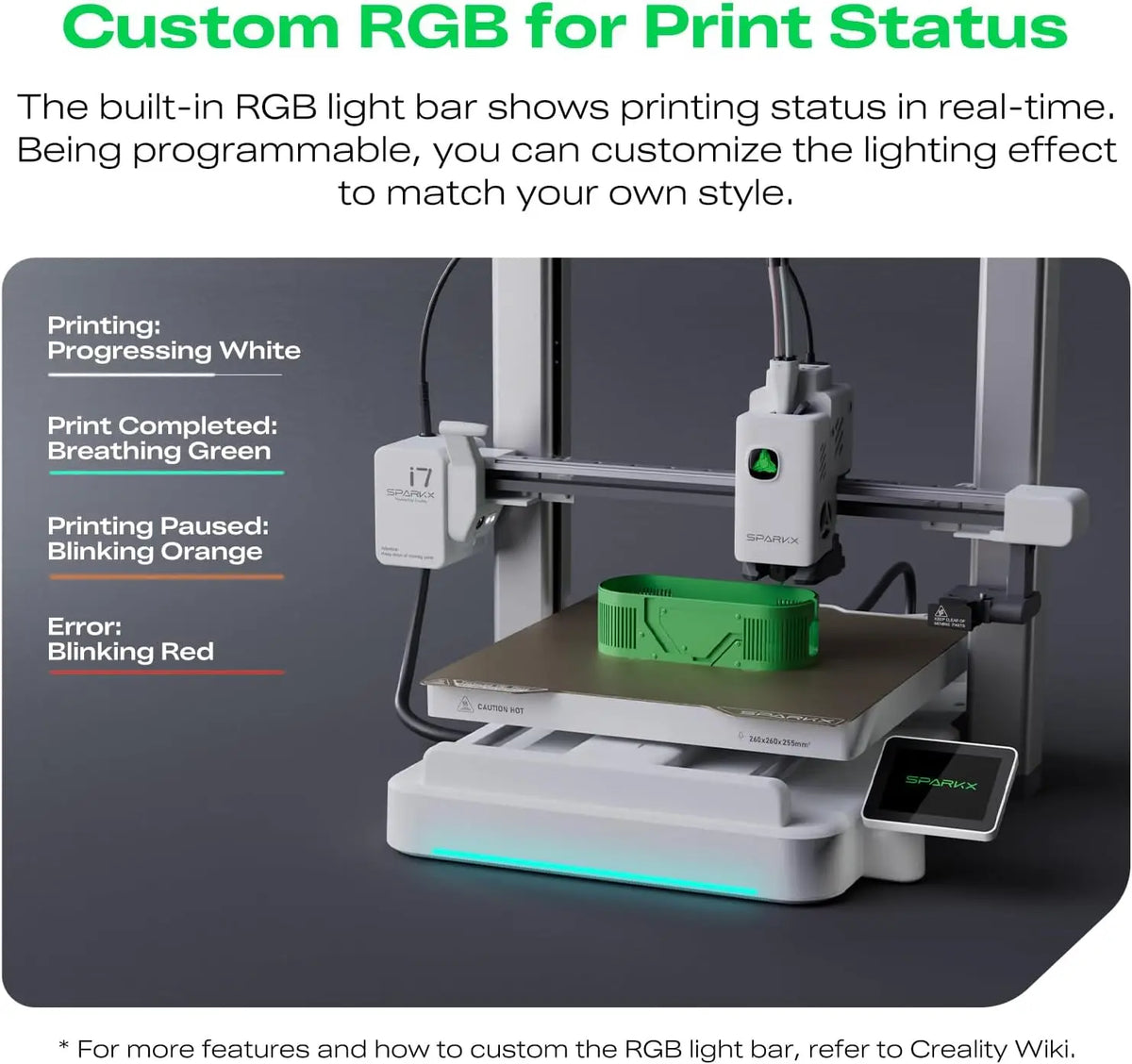 Creality I7 Combo 3D Printer, Multi Color with CFS Lite AI Photo to 3D Printing 500mm/s High Speed Auto-Leveling RGB Light 95% P