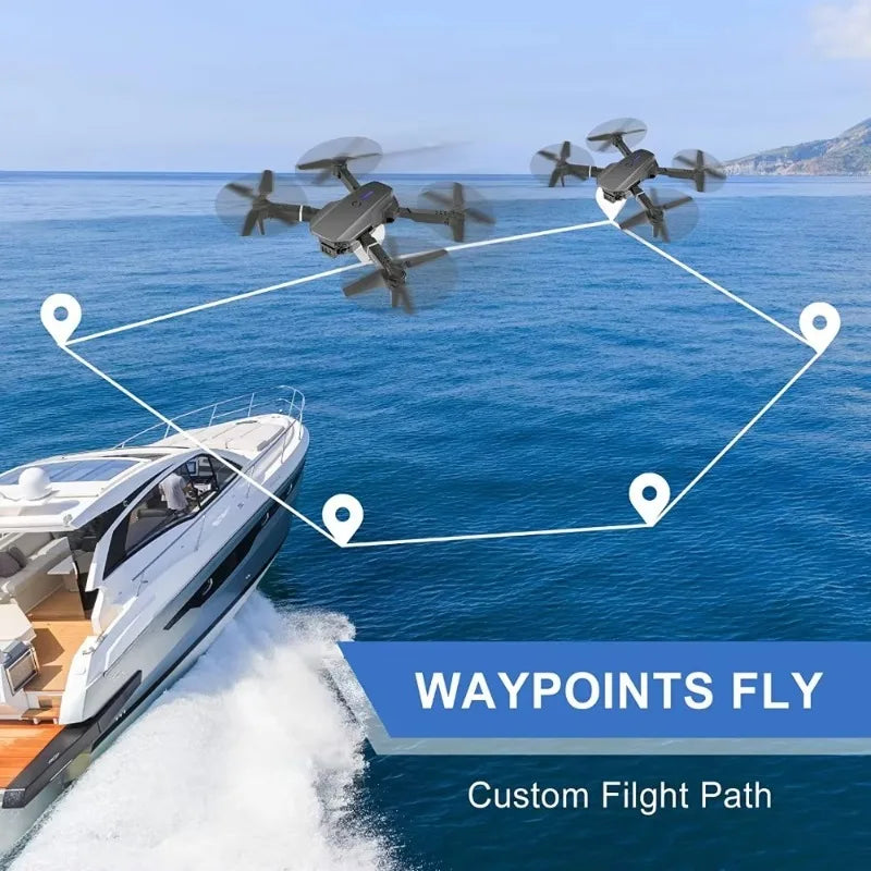 Foldable RC Quadcopter 4K Dual Camera Drone, WiFi FPV Live Video Transmission Drone with One-Key Return Home, Portable Flying Toy, Christmas Holiday Present for Adult & Kid Beginners