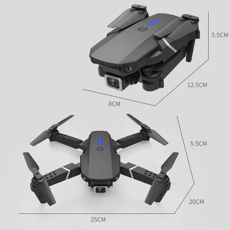 Foldable RC Quadcopter 4K Dual Camera Drone, WiFi FPV Live Video Transmission Drone with One-Key Return Home, Portable Flying Toy, Christmas Holiday Present for Adult & Kid Beginners